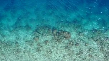 Deniz kenarında cennet gibi göl manzarası ve dalgaların yanında beyaz kumsal manzarası.