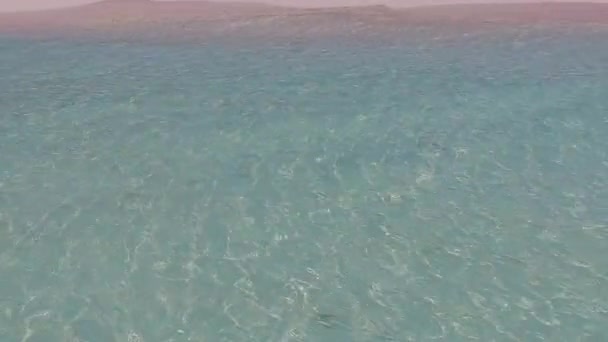 Primo piano paesaggio di idilliaca spiaggia turistica fauna selvatica da acqua trasparente e sfondo di sabbia bianca vicino surf — Video Stock