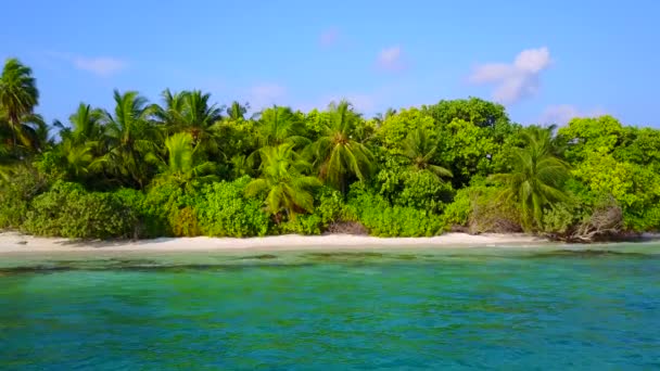 大堡礁附近蓝海白沙背景下豪华海景海滩之旅的复制空间景观 — 图库视频影像