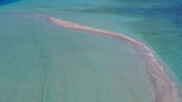 Drone natura aerea del paradiso baia spiaggia fauna selvatica dal mare poco profondo e sfondo sabbioso luminoso — Video Stock