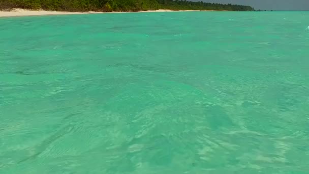 Empty panorama of luxury resort beach adventure by blue sea and clean sand background near resort — Stock Video