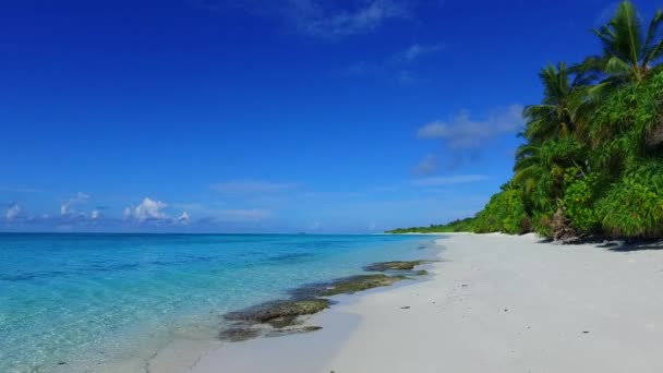 Sommerlandschaft der tropischen Lagune Strand Lifestyle durch blaues Meer mit weißem Sandhintergrund in der Nähe Sandbank — Stockvideo