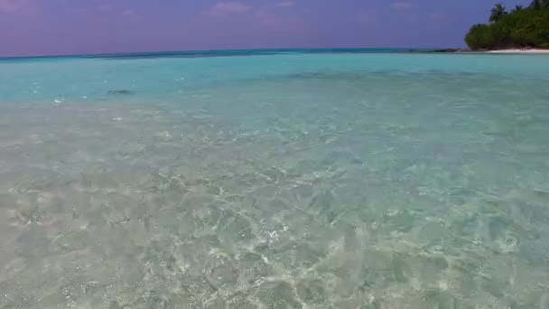 Struttura calda della spiaggia costa perfetta tempo da oceano turchese con sfondo sabbioso luminoso alla luce del sole — Video Stock