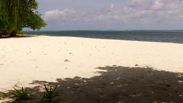 Leere abstrakte von exotischen Strandurlaub am Meer durch blaue Lagune und weißen Sandhintergrund in der Nähe Sandbank — Stockvideo