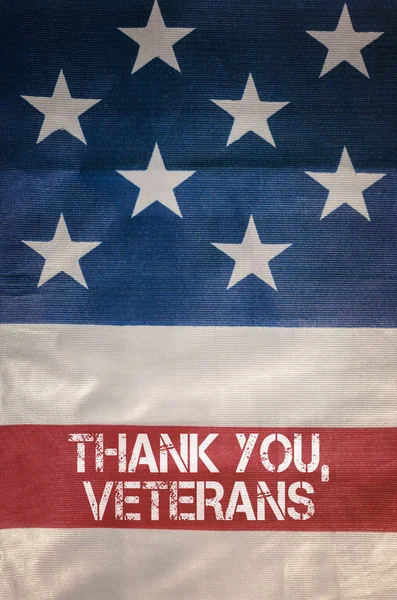 Thank You Veteran Text American Flag — Stock Photo, Image