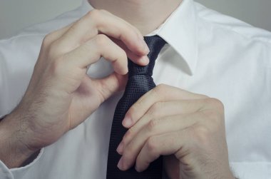 Onun yaka ve kravat elegance için kontrol işadamı