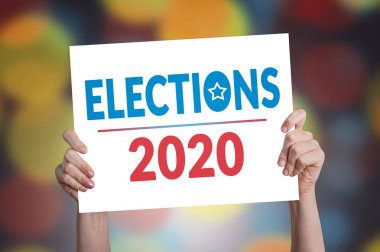 Seçimleri 2020 kartı Bokeh arka plan ile