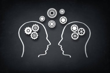 Bilgi paylaşımı, çözüm bulma ve beyin fırtınası konsepti