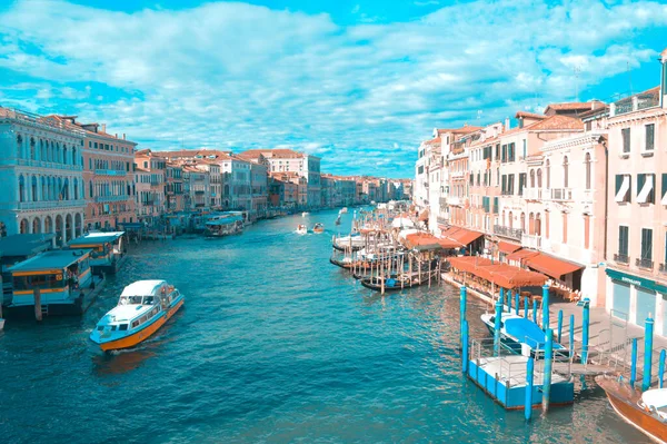 Día Ocupado Gran Canal Venecia — Foto de Stock