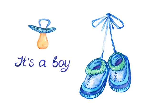 Akwarela Baby Shower Ładny Moda Ilustracja — Zdjęcie stockowe