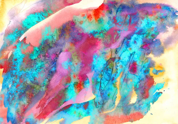 Abstract Artistic Hand Painted Watercolor Pink Turquoise Colors Palette — Stock Photo, Image