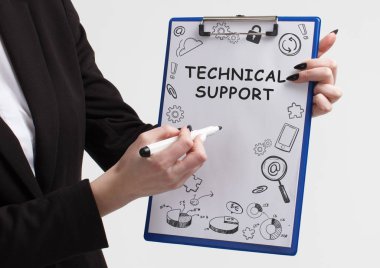 İş, teknoloji, internet ve ağ kavramı. Anahtar kelime gösterilen genç girişimci: teknik destek