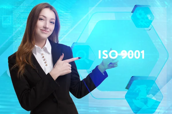 ISO 9001begreppet företag, teknik, Internet och th — Stockfoto