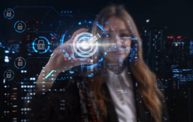 İş, teknoloji, internet ve ağ konsepti. Genç işadamı başarılı bir büyüme için adımlar üzerinde düşünüyor: 