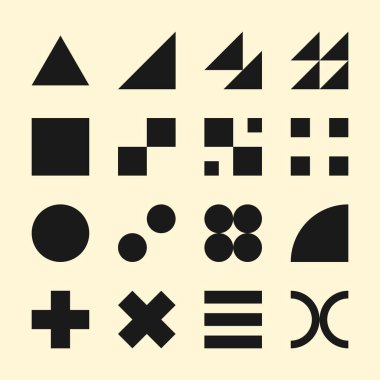Soyut geometrik şekiller vektör. Geometrik şekil elementleri. Şekil vektörü.