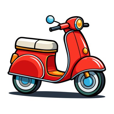 İzole edilmiş kırmızı scooter, motosiklet simgesi
