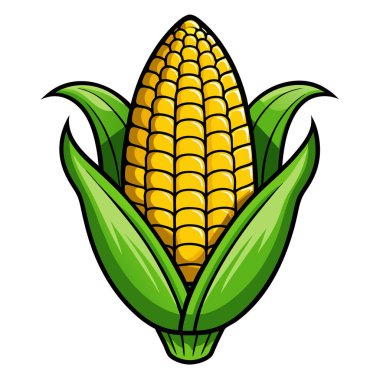 Beyaz arka planda mısır. Tarım Santrali logo tasarımı