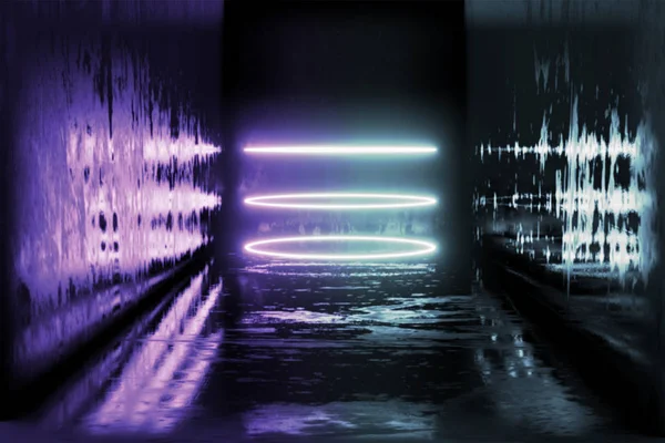 3d render, pembe mavi spectrum canlı renkler, parlak çizgiler, tünel, neon ışıkları, sanal gerçeklik, arka plan, kare portal, kemer, lazer gösterisi