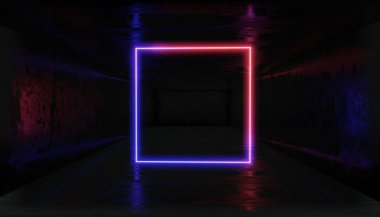 3d render, parlak çizgiler, tünel, neon ışıkları, sanal gerçeklik, arka plan, kare portal, kemer, siyah ve beyaz canlı renkler, lazer gösterisi