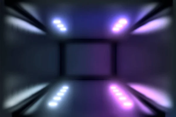 Visualisation Figure Géométrique Néon Contre Tunnel Sombre Lueur Laser — Photo