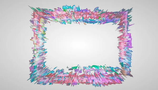 3D-rendering. frame van multi-gekleurde verf op een witte achtergrond. een ontwerp-frame voor reclame. — Stockfoto