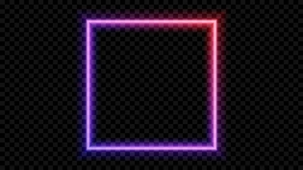Eps10 透明背景上的方形紫色和红色霓虹灯 为您的设计提供整洁的框架 向量例证 — 图库矢量图片