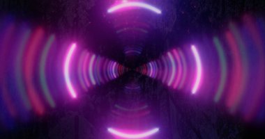 3D görüntüleme. Derin uzayda parlayan parçacıkların muhteşem arkaplanı. Parlak elektrik ışıkları