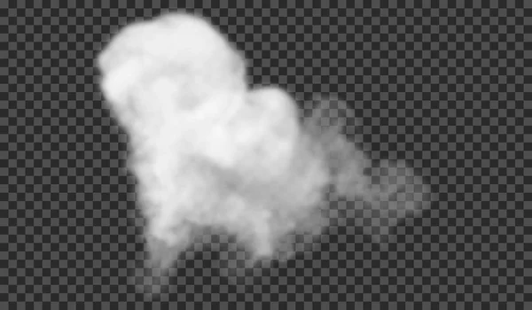 Effetto speciale trasparente si distingue con nebbia o fumo. Vettore di nubi bianche, nebbia o smog — Vettoriale Stock