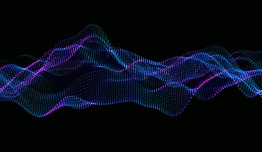 Bölüm 10. Parçacık dalgası. Dinamik dalgalı soyut bir arkaplan. Büyük veri. Vektör illüstrasyonu