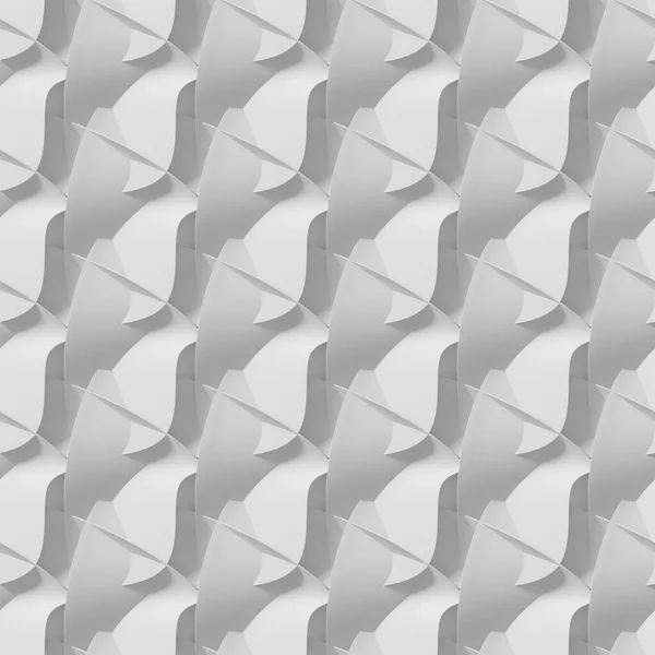 3D渲染无缝纹理 白色抽象几何图案 Origami纸本风格 — 图库照片