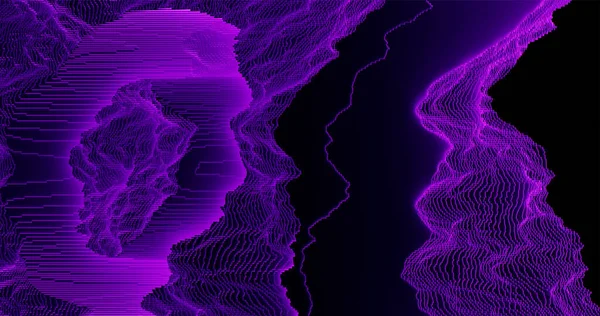 Darstellung Minimaler Hintergrund Mit Ultravioletten Linien Geometrisches Trendiges Design Pixelsortierung — Stockfoto