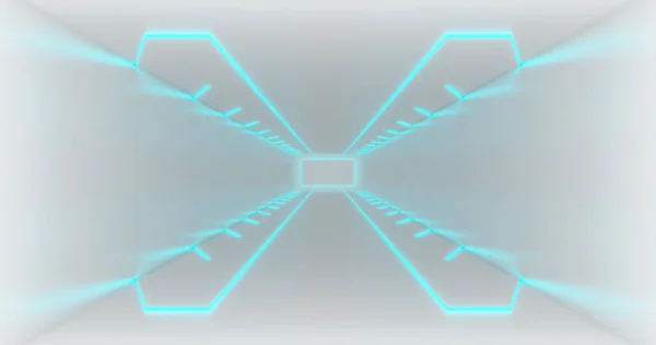 렌더링 일러스트 라이트의 가벼운 Sci 현대의 레이저 초원의 물결이 배경을 — 스톡 사진