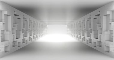 3D görüntüleme. Soyut arkaplan. Işık odasında modern geometrik küpler. Poster, kapak, markalaşma, afiş, poster için minimal tasarım.