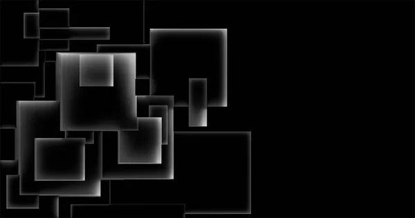 Рендеринг Абстрактный Фон Современных Геометрических Кубиков Окружении Неонового Свечения Темном — стоковое фото