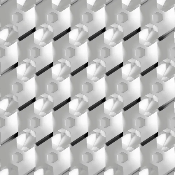 3D渲染无缝纹理 白色抽象几何图案 Origami纸本风格 — 图库照片