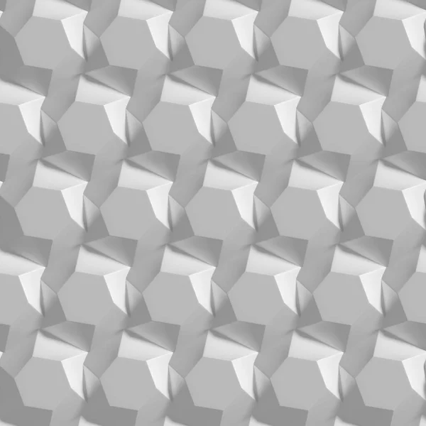 Rendering Nahtlose Textur Weiße Abstrakte Geometrische Muster Origami Papier Stil — Stockfoto