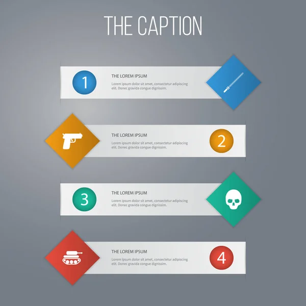 Jogo de conflito de ícones de armas de mão, blindados, objetos vetoriais panzer. Também inclui elementos humanos, punhais, crânios . — Vetor de Stock