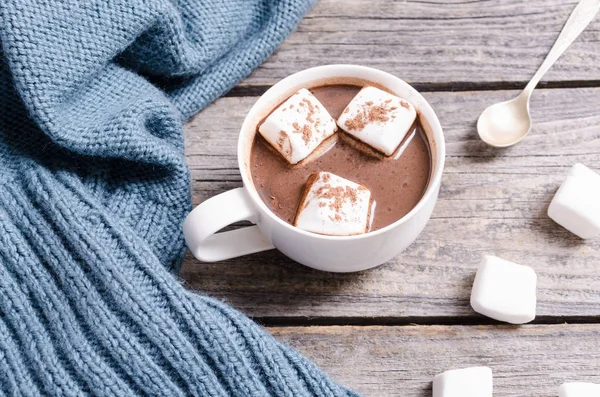 Varm Sjokolade Med Marshmallow Genser – stockfoto