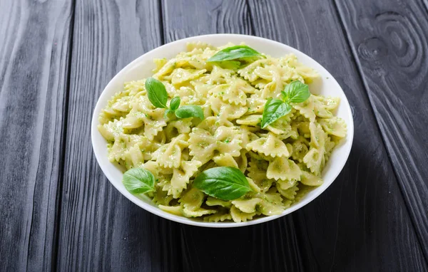 Pasta Pesto Cibo Italiano Sfondo — Foto Stock