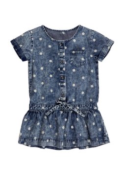 Beyaz izole denim bebek elbise 