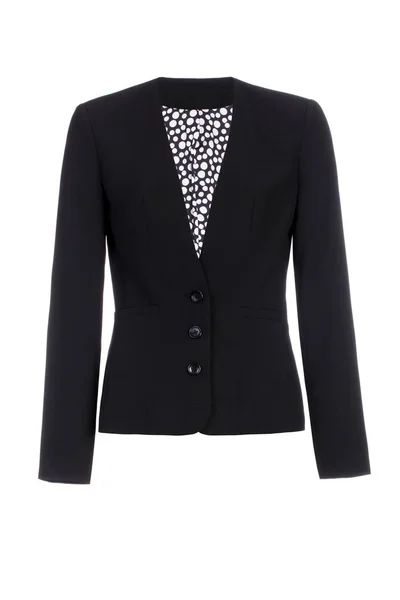 Beyaz arka plan üzerinde izole kadın klasik siyah ceket