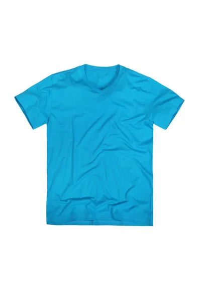 Shirt Geïsoleerd Wit Blauw — Stockfoto