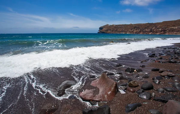 Santorini - La playa negra desde el sur de la isla. — Foto de Stock