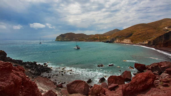Playa Roja Santorini . — Foto de Stock