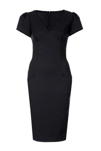 Küçük siyah klasik yün elbise beyazda izole edilmiş.