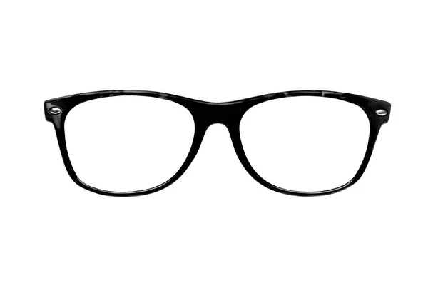 Μαύρα Γυαλιά Που Απομονώνονται Λευκό Φόντο Για Εφαρμόσετε Ένα Πορτρέτο — Φωτογραφία Αρχείου