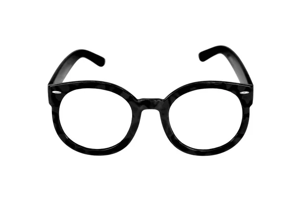 Óculos Pretos Isolados Fundo Branco Para Aplicação Retrato — Fotografia de Stock