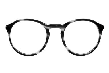 Siyah gözlük bir portre üzerinde uygulamak için beyaz arka plan üzerinde izole