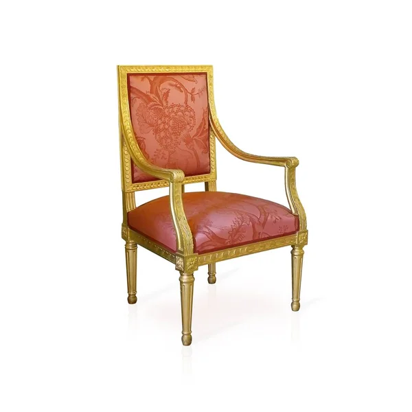 白い背景に分離された古代の木製の椅子 — ストック写真
