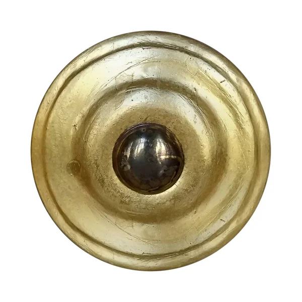 Beyaz arka plan üzerinde izole bir daire şeklinde altın dekoratif öğe